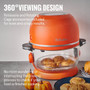 Fritaire Self-Cleaning Glass Bowl Air Fryer in Orange