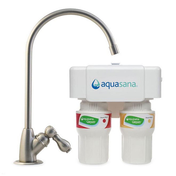 Aquasana AQ-5200P 2-Stage Under Sink Water Filter System in Brushed Nickel