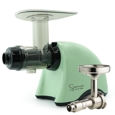 Omega Sana EUJ-707PG Juicer in Pistachio Green with Oil Extractor