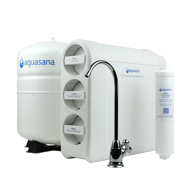 Aquasana SmartFlow Reverse Osmosis Under Sink Water Filter in Chrome - AQ-SFRO