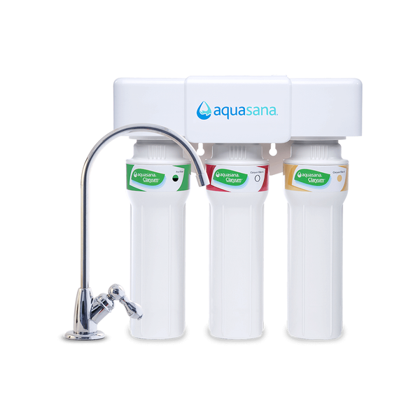 Aquasana AQ-5300+ Claryum® 3-Stage Max Flow Under Sink Water Filter in Chrome