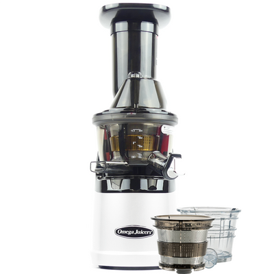 Omega MMV702 Mega Mouth Slow Juicer With Accessories in White